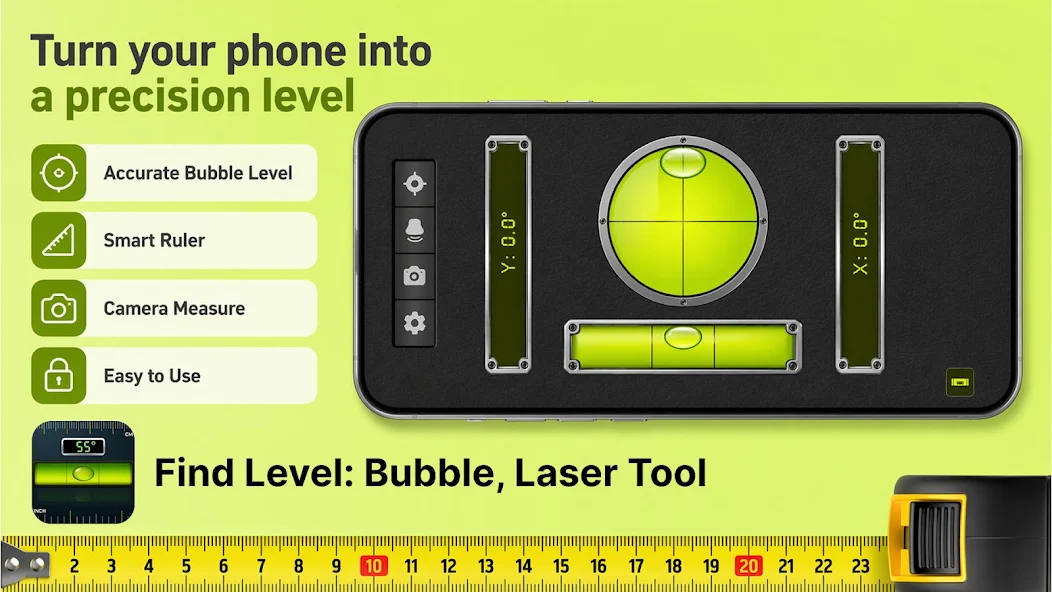 Find Level: Bubble, Laser Tool